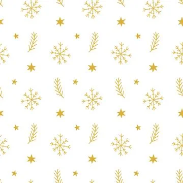 Christmas Snowflakes Vector Seamless Pattern Stock Illustration