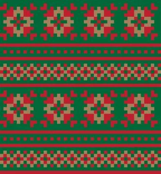 Christmas Snowflakes/Fair Isle Seamless Pattern Stockillustratie