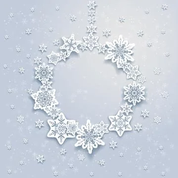 Christmas snowflakesl frame Stock Illustration