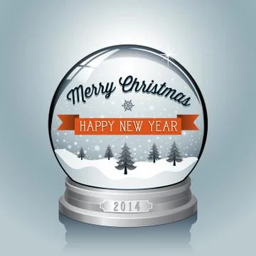 Christmas Snowglobe Background Stock Illustration