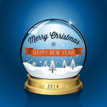 Christmas Snowglobe Background Stock Illustration