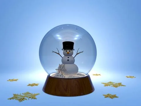 Christmas snowglobe with snowman inside Stock Illustration