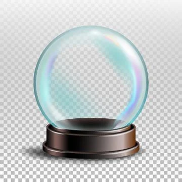 Christmas Snowglobe Vector. Empty Snow Globe. Winter Xmas Design Element Stock Illustration