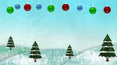 Christmas Snowing Hills Loop Stock Footage 33473063