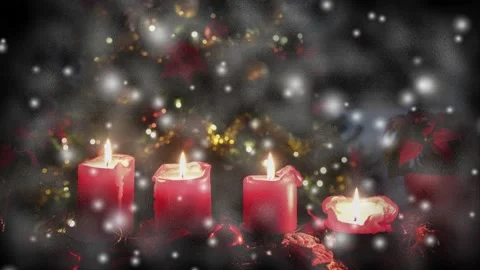 Christmas snowing , tree decorated window Stock Footage 143119228