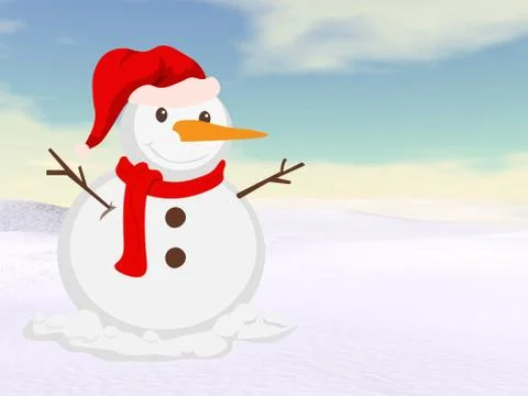 Christmas snowman - 3D render Stock Illustration