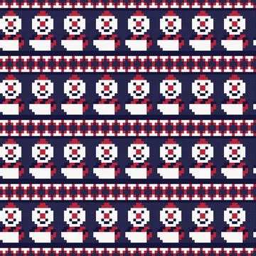 Christmas Snowman fair isle pattern design Stock Illustration