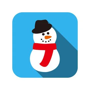 Christmas snowman flat icon Stock Illustration
