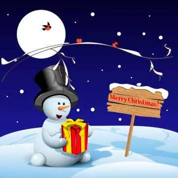 Christmas Snowman Stock Illustration