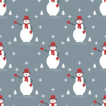 Christmas snowman. Pattern. Illustration 1. Stock Illustration