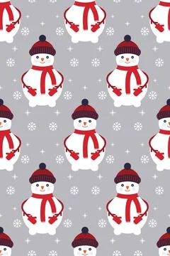 Christmas snowman. Pattern. Illustration. Stock Illustration