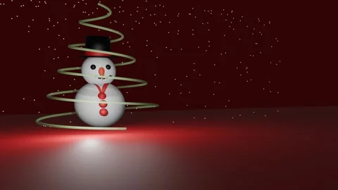 Christmas snowman red background Stock Footage 292997532