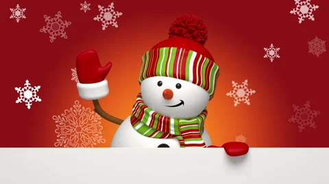 Christmas snowman salutation Video stock 53068631