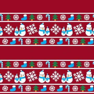 Christmas Snowman seamless pattern background イラスト素材