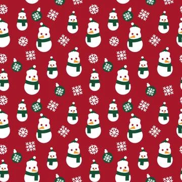 Christmas Snowman seamless pattern background 스톡 일러스트
