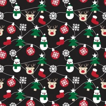 Christmas Snowman seamless pattern background イラスト素材