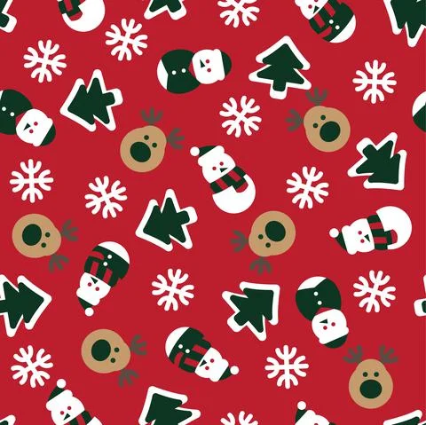 Christmas Snowman seamless pattern design Stock Illustration