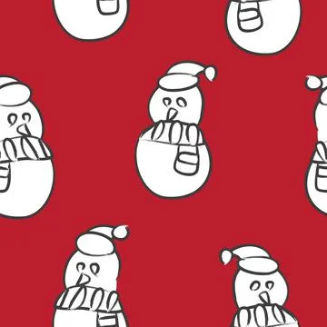 Christmas Snowman seamless pattern design Stock Illustration