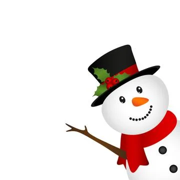 Christmas snowman on a white background. Stock Illustration