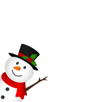 Christmas snowman on a white background. Stock Illustration