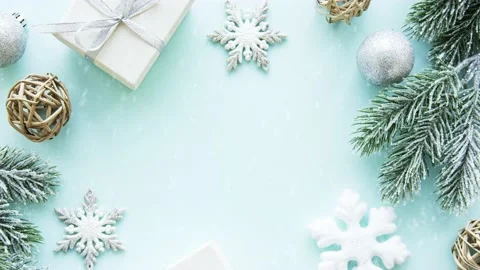 Christmas Snowmen Snowflakes Stock Footage 167046237