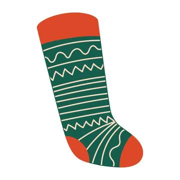 Christmas sock design Stock Illustration