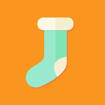 Christmas Sock Flat Icon Stock Illustration