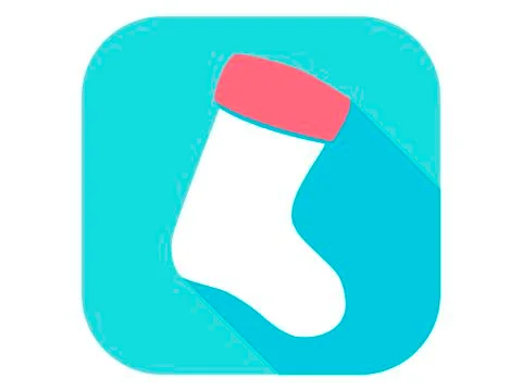 Christmas sock flat icon with long shadow. Vector illustration Stock Illustration