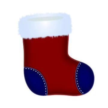 Christmas sock with gift Stock Illustration