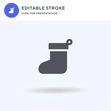 Christmas Sock icon vector, filled flat sign, solid pictogram isolated on white Stockillustratie