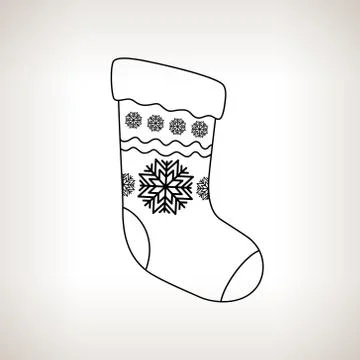 Christmas Sock on a Light Background Stock Illustration