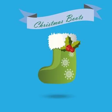 Christmas sock or boot Stock Illustration