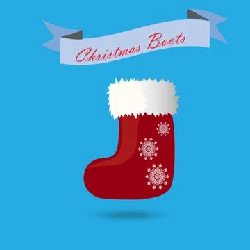 Christmas sock or boot Stock Illustration