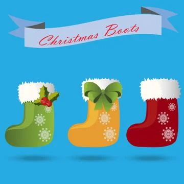 Christmas sock or boot Stock Illustration