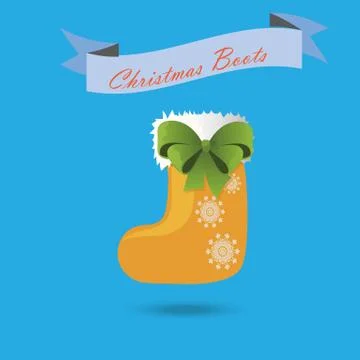 Christmas sock or boot Stock Illustration