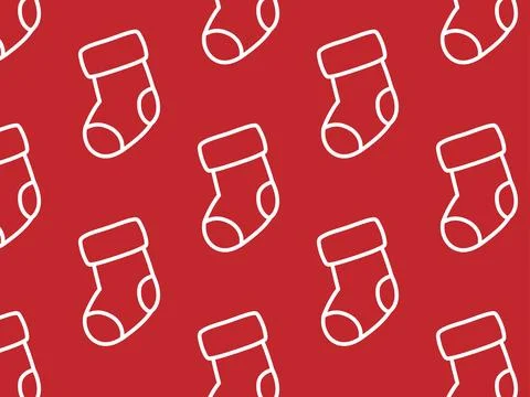 Christmas sock pattern. Vector Christmas illustration Stock Illustration