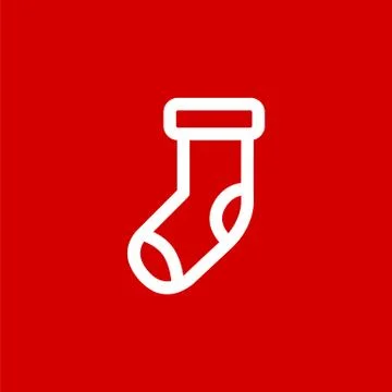 Christmas sock simple flat icon vector illustration Stock Illustration