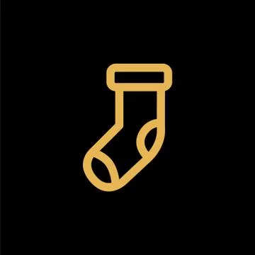 Christmas sock simple flat icon vector illustration Stock Illustration