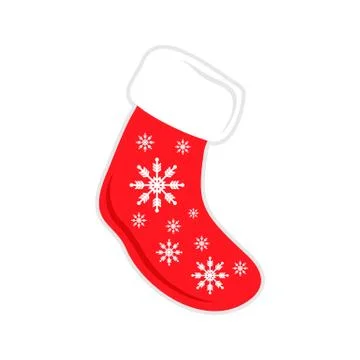 Christmas Sock Snowflake Vector Illustration Stock Illustration