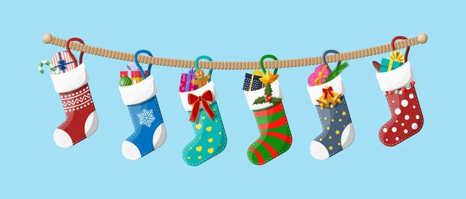 Christmas sock stocking Stock Illustration