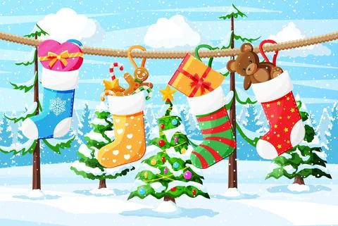 Christmas sock stocking Stockillustratie