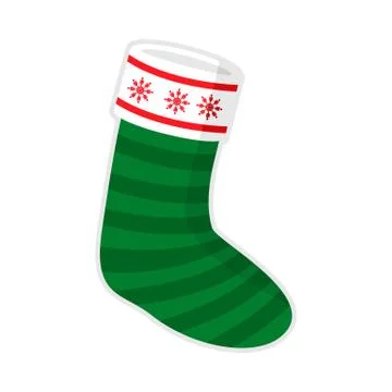 Christmas Sock Stripe Snowflake Vector Illustration Stock Illustration