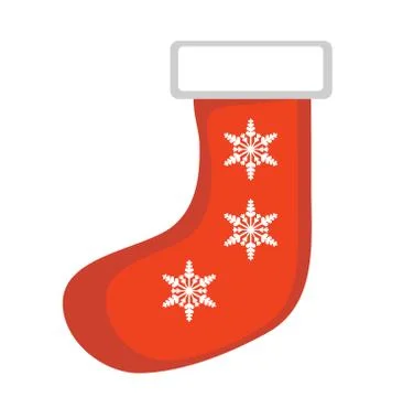 Christmas sock vector icon. Isolated on white background. Stock-Illustration