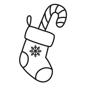 Christmas socks. Coloring page. Vector illustration Stock-Illustration