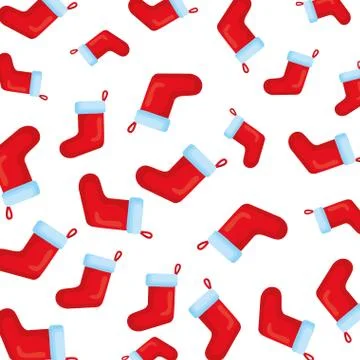 Christmas socks decorative pattern Illustrazione stock