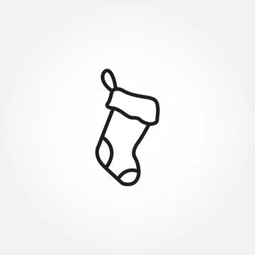 Christmas socks isolated vector line icon. christmas sock line icon. Stock Illustration