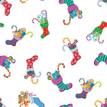 Christmas Socks Pattern Stock Illustration