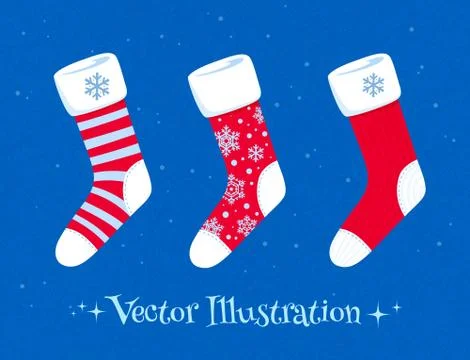 Christmas socks set Stock Illustration