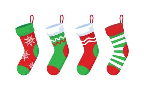 Christmas socks set. Stock Illustration