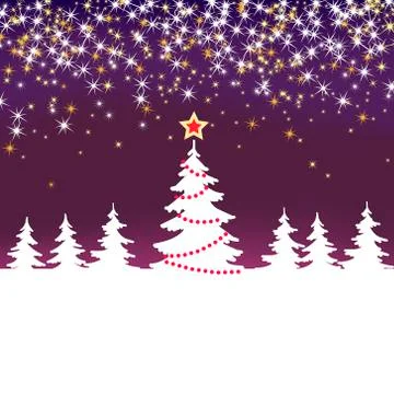 Christmas sparkle  background with tree Stock Illustration